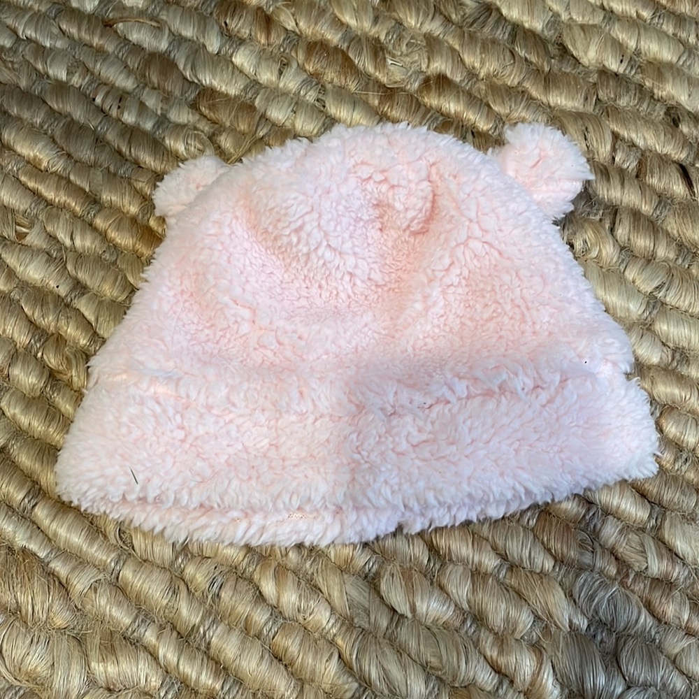 CARTERS UEC Toddler Girl 2t-4t pink mitten and hat Sherpa set fuzzy bear ears - Picture 4 of 10